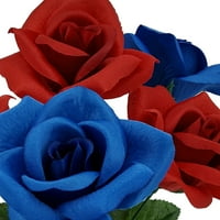 Piloni 13 flori artificiale alege, Trandafir, roșu și albastru de culoare