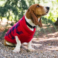 Gap Pet, Haine Pentru Câini, Pulover Roșu Pentru Animale De Companie În Carouri Buffalo