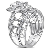 Carat T. W. Set De Mireasă Cu Inimă De Argint Sterling Cu Diamant