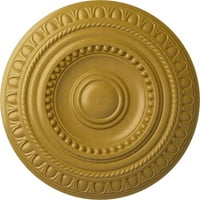 Ekena Millwork 3 4OD 3 8p Artis medalion de tavan, aur irizat Pictat manual