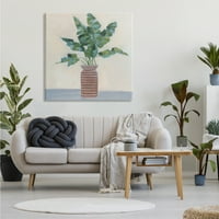Stupell Industries Verde Palm Plant vaza maro pictura de natură moartă, 36, Design de Sally Swatland