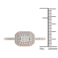 Imperial 1 4CT TDW diamant 10k a crescut de aur Cluster Halo inel de logodna