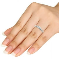 Carat T. W. diamant trei pietre 10kt aur alb inel de logodna