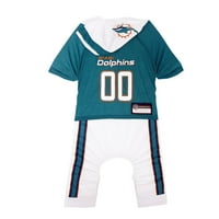 Animale de companie prima echipă NFL Miami Dolphins uniformă Onesi costum de Pijama pentru câini și pisici-licențiat, respirabil, fotbal pentru câini Bodysuite-mare