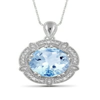 JewelersClub coliere de argint pentru femei-colier de argint pentru femei . Argint Sterling-Colier Topaz Albastru Deschis Piesa Centrală, Accente De Diamant Alb-Pandantiv Hipoalergenic