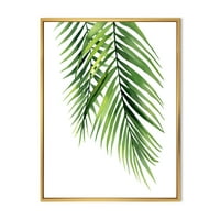Designart 'Tropical Palm Branch' Tropical Încadrată Panza Arta De Perete Print