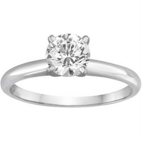 Carat T. W. diamant 14kt Aur Alb Solitaire inel de logodna