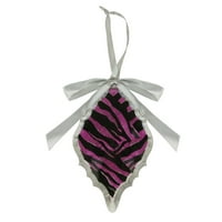 5.75 Sclipitoare Magenta Roz Zebra Imprimare Diamant Prisma Crăciun Ornament