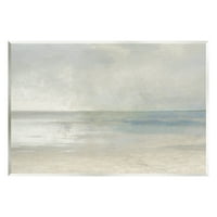Stupell Nisip Mareea Ocean Orizont Peisaj Pictura Placa De Perete Neîncadrate Arta Imprimare Arta De Perete