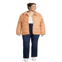 Jachetă Puffer Fau Sherpa pentru femei Alyned Together, Dimensiuni S-3X