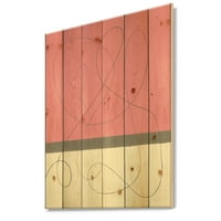 Designart' Napolitan Geometric II ' Imprimeu Shabby Chic pe lemn Natural de pin