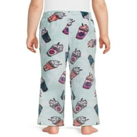 Pantaloni De Pijama Cu Imprimeu De Pluș Wonder Nation Girls, Dimensiuni 4 - & Plus