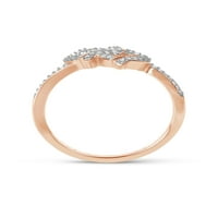 Imperial 1 8CT TDW diamant Twin inima inel în 10k Rose Gold