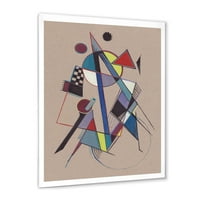Designart 'compoziții abstracte de culoare geometrică III' imprimare modernă de artă încadrată