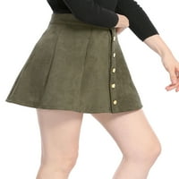 Chilipiruri unice femei Fau piele de căprioară singur pieptul Mini A-Line fusta