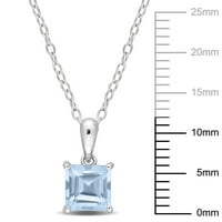 Miabella femei Carat T. G. W. inima-Cut Granat Sterling argint Solitaire pandantiv cu lanț