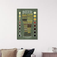 Wynwood Studio Beer Chartbăuturi și băuturi spirtoase Wall Art Canvas Print - verde, maro, 16 24