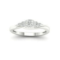 1 4CT TDW diamant 10k Aur Alb Halo inel de logodna