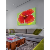 Marmont Hill Red Hibiscus de Arthur pina pictură imprimată pe pânză înfășurată