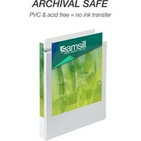 Samsill Earth 's Choice One Touch Biobased USDA Certified 1 Capacitate de liant-dispozitiv de fixare cu inel D-buzunar intern-Alb-reciclat-rezistent la transfer de cerneală, antiaderent, fără Acid, arhivă