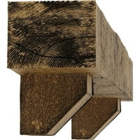 Ekena Millwork 4 H 4 D 48 W dur Cedar Fau lemn semineu Mantel Kit w Ashford Corbels, stejar natural de aur