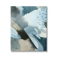 Stupell Industries forme stratificate de mâzgălit forme abstracte de Accent albastru Galerie de pictură pânză învelită artă de
