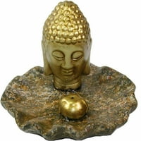 F De Aur Buddha Cap Meditând Tămâie Titularul Placa 5 Mici Home Decor. Afișare