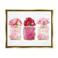 Stupell Floral Glam Moda Brand Parfumuri Frumusete & Moda Pictura Aur Floater Încadrată Arta Imprimare Perete Arta