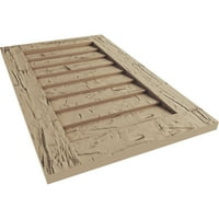 Ekena Millwork 32 W 27 H Timberthane Mână Cioplit Vertical Fau Lemn Non-Funcțional Gable Vent, Amorsate Tan