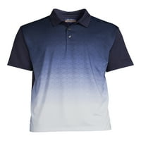 Ben Hogan bărbați și bărbați Mari performanță mânecă scurtă decolorare imprimare Golf Polo Shirt, până la 5XL