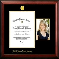 Academia Navală a Statelor Unite 10W 14h cadru de diplomă în relief Cu Aur cu portret