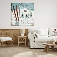 Live La Schi Rustic Zăpadă Sport Rustic Cabină Pictura Canvas Art Print