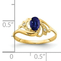 Primal Gold Karat aur galben 6x Safir Oval și inel cu diamante