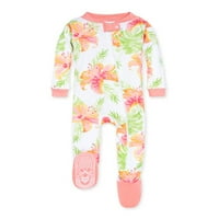 Burt ' s Bees Baby Organic Baby Girl Snug Fit bumbac pijamale cu picior de dormit