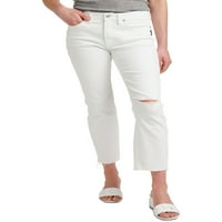 Silver Jeans Co. Femei Most Wanted Mijlocul naștere drepte Crop pantaloni, Talie dimensiuni 24-36