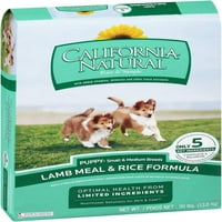 Mâncare de miel cu capac natural din California și formulă de orez hrană uscată pentru câini pentru cățeluși de rasă mică și medie, lb
