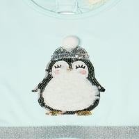 Btween fete Maneca lunga Crăciun pinguin Tutu Rochie cu păr Scrunchie, dimensiuni 4 - & Plus