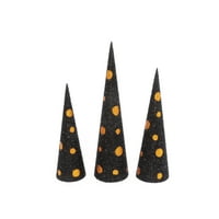 Gerson Set de asortate negru și portocaliu sclipici Halloween con copaci