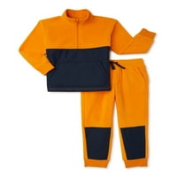 Athletic Works Boys Polar Fleece Top & Pantaloni De Jogger Set Din 2 Piese, Dimensiuni 4 - & Husky