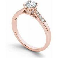 Carat T. W. diamant clasic 14kt inel de logodna din Aur Roz