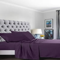 Set de cearșafuri de pat, Set de cearșafuri de pat cu buzunar adânc, microfibră, Twin Twin XL, Violet
