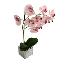 Vickerman 18 Phalaenopsis Roz Artificial În Oală Metalică