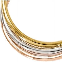 Primal Gold Karat Tri-color texturate răsucite Hoop cercei