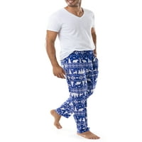 Pantaloni de pijama de somn din lână mătăsoasă pentru bărbați George și Big, dimensiuni S-5XL