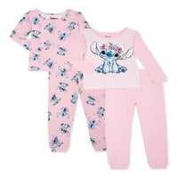 Lilo & Stitch Toddler Girl Cu Mânecă Lungă Pijamale Din Bumbac, Set