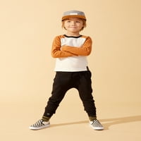 Little Star Organic Toddler Boy 3pk Tricouri Cu mânecă lungă, 12M-5T