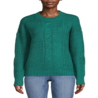 Timp și Tru femei mixt Stitch pulover pulover, dimensiuni XS-XXXL