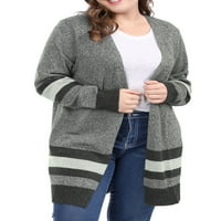 Unic chilipiruri femei Plus dungi Maneca lunga pulover Cardigan