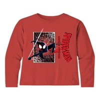 Spider-Man Boys Spiderverse Line up Tricouri grafice Cu mânecă lungă și mânecă scurtă, pachet 2, mărimi XS-XXL