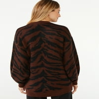 Scoop femei Zebra imprimate tunica Pulover